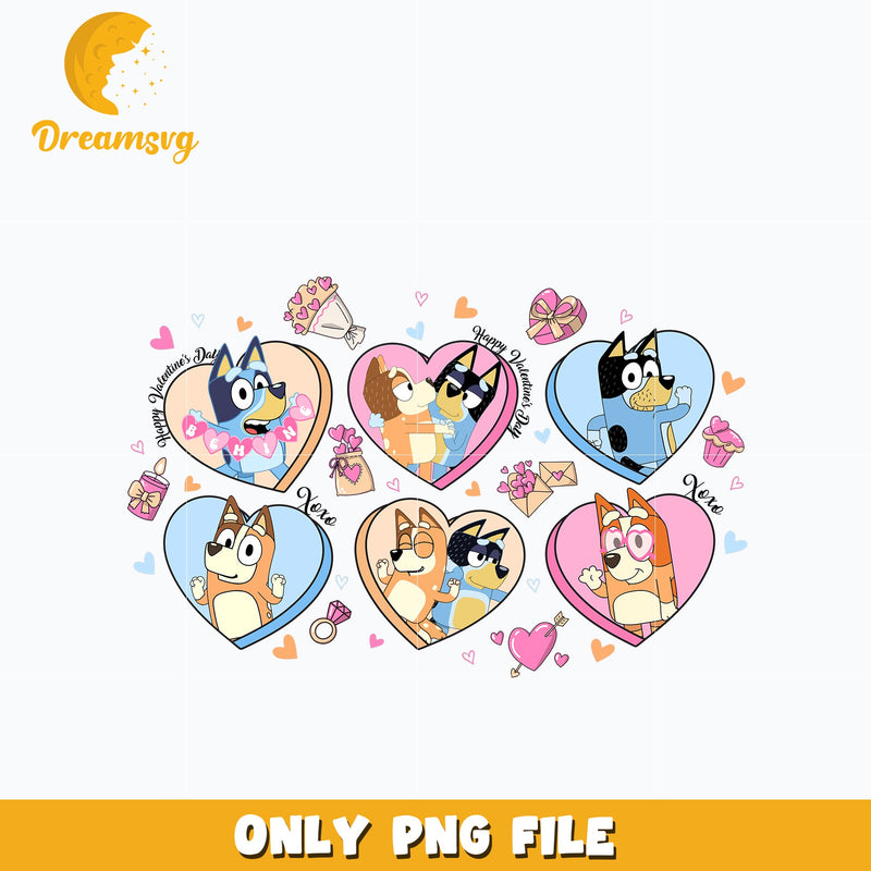 Heart Valentine Bluey Couple Png