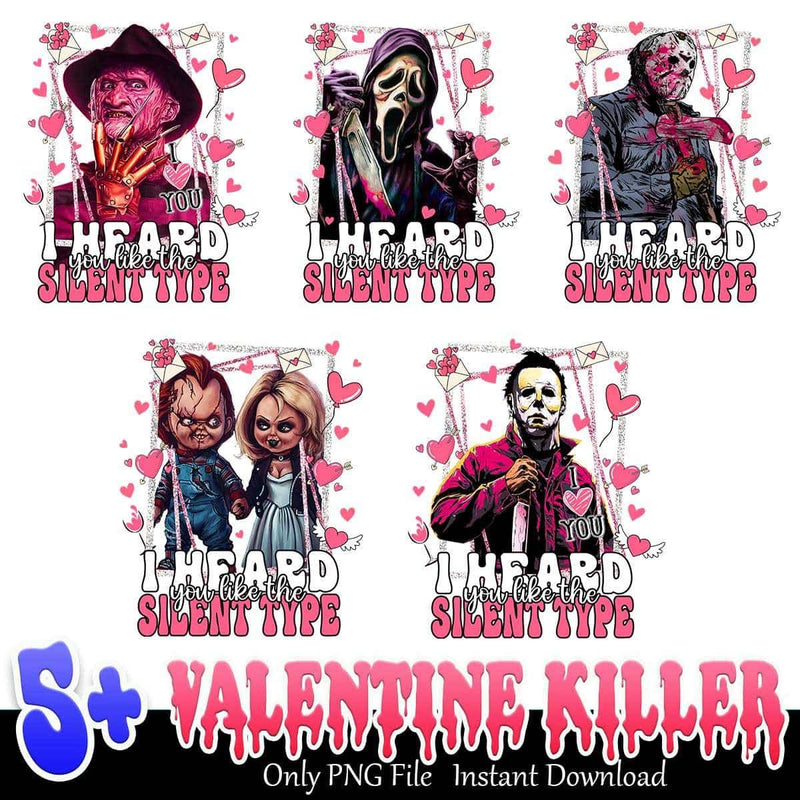 Valentine Killer Bundle PNG 5+ Horror Valentine PNG Instant Download