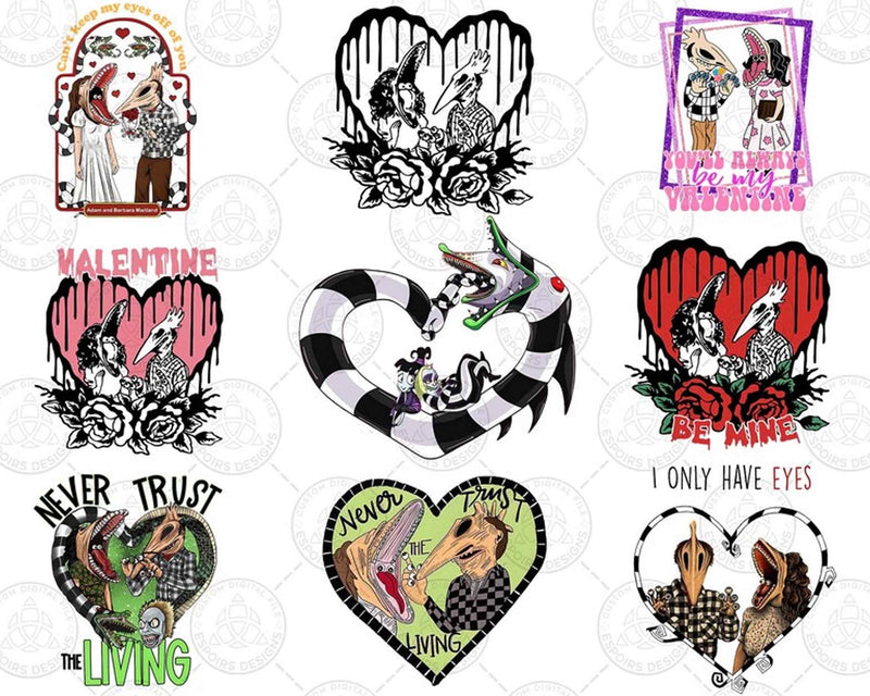 20+ Valentine Beetlejuice Png Bundle, Adam and Barbara Valentine Bundle, Valentine Movie Png, Never Trust The Living Png, Digital Download