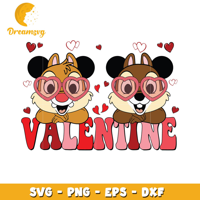 Valentine Chipmunk SVG Design Cute Love Illustration for Crafts