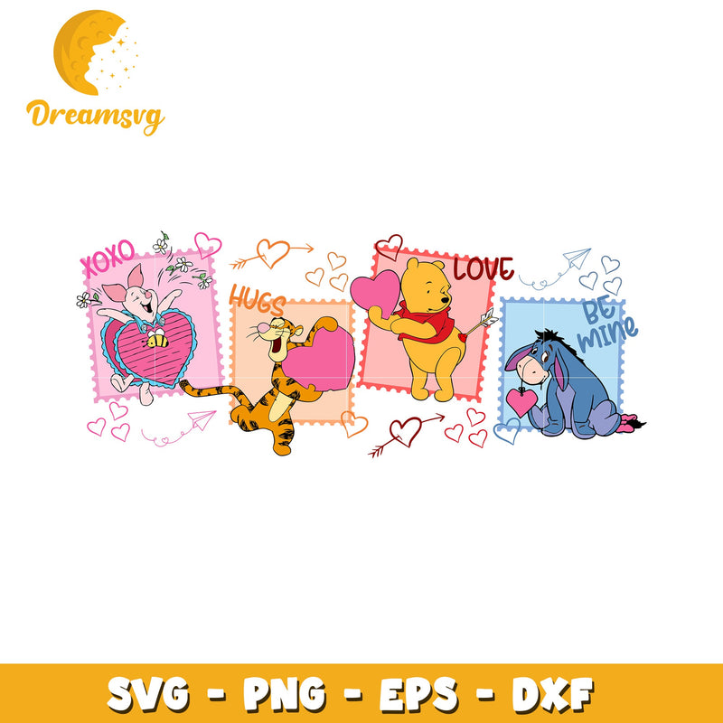 Valentine's Day SVG Winnie the Pooh Friendship Love Design Clipart