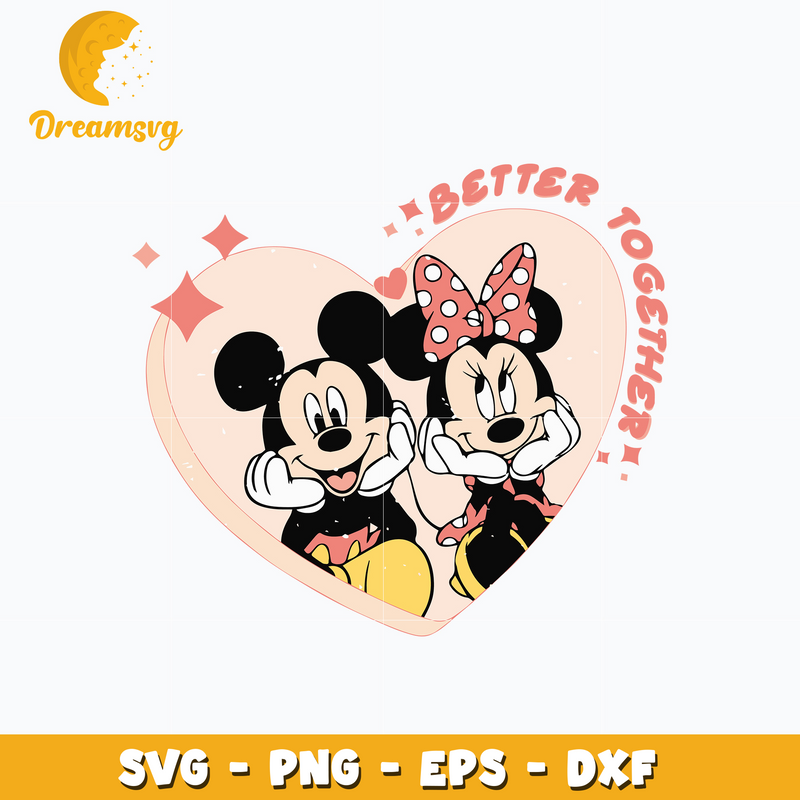Mickey couple better together valentine's Svg