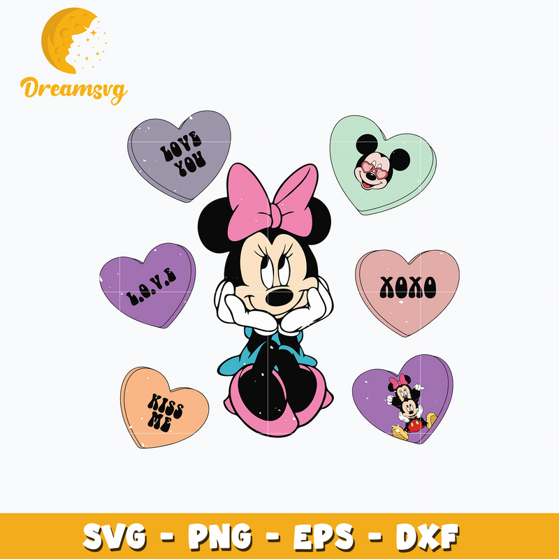 Minnie mouse xoxo valentine's Svg
