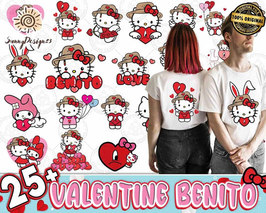25+ Benito Is My Valentine Svg, Un San Valentin Sin Ti, Valentine Hello kitty SVG png eps dxf, Cut File, Digital Download