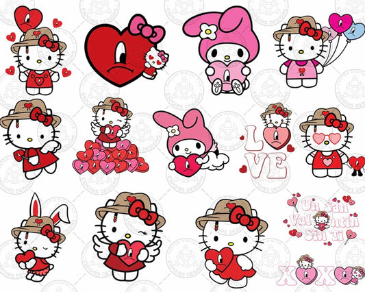 25+ Benito Is My Valentine Svg, Un San Valentin Sin Ti, Valentine Hello kitty SVG png eps dxf, Cut File, Digital Download
