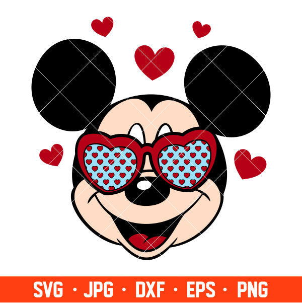 Valentines Day Mickey Mouse Svg, Free Svg, Daily Freebies Svg, Cricut, Silhouette Vector Cut File