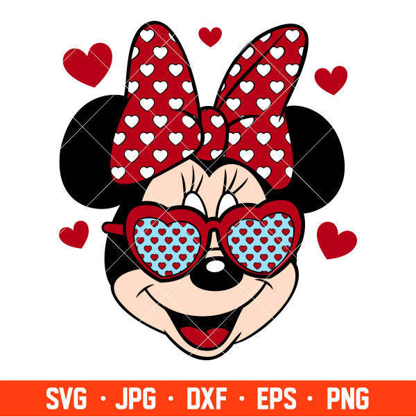 Valentines Day Minnie Mouse Svg, Free Svg, Daily Freebies Svg, Cricut, Silhouette Vector Cut File