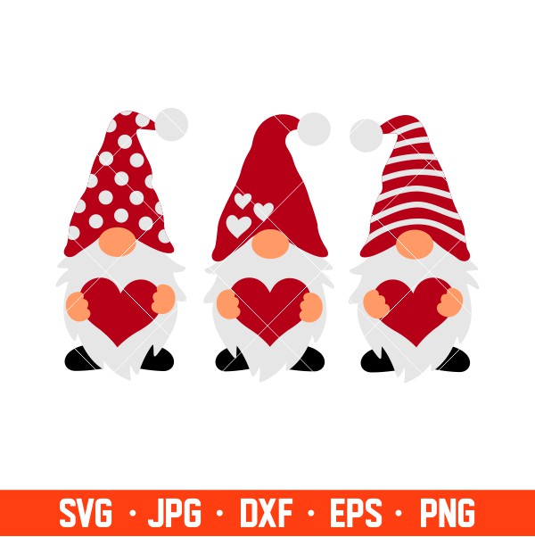 Valentine’s Day Gnomes Svg, Valentine’s Day Svg, Valentine Svg, Love Svg, Cricut, Silhouette Vector Cut File