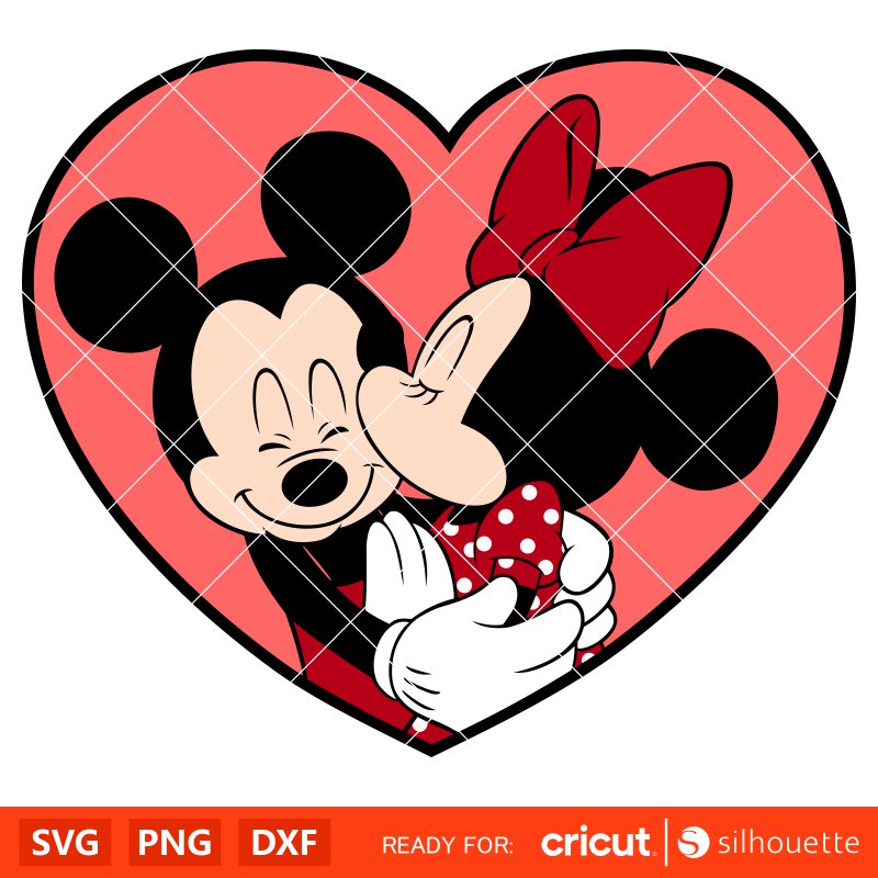 Valentine’s Day Mickey And Minnie Svg, Free Svg, Daily Freebies Svg, Cricut, Silhouette Vector Cut File