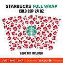 Valentine’s Leopard Heart Full Wrap Svg, Starbucks Svg, Coffee Ring Svg, Cold Cup Svg, Cricut, Silhouette Vector Cut File