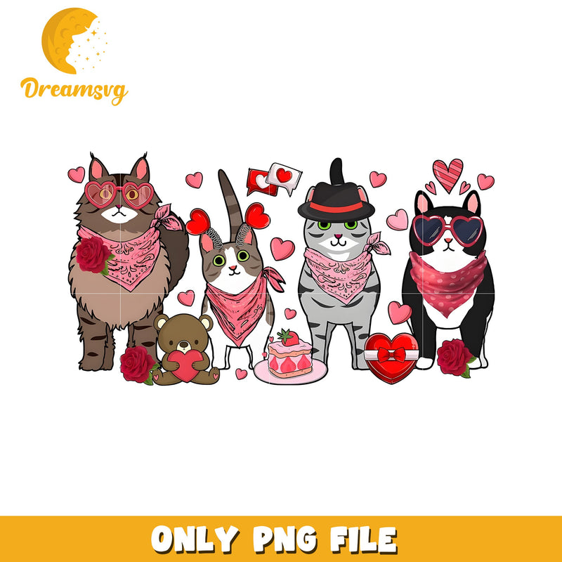 Valentines Cats PNG Download