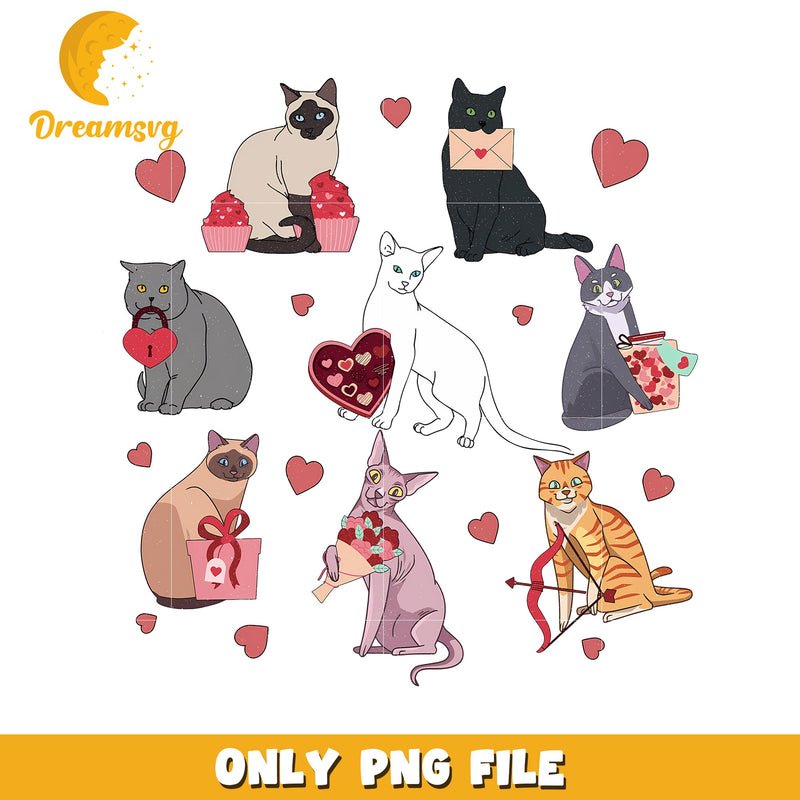 Valentines Day Cats PNG Images