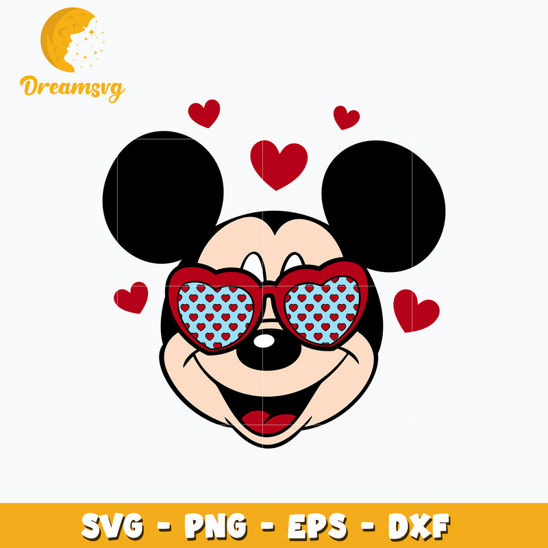 Mickey Valentines Day Ears Boy Svg