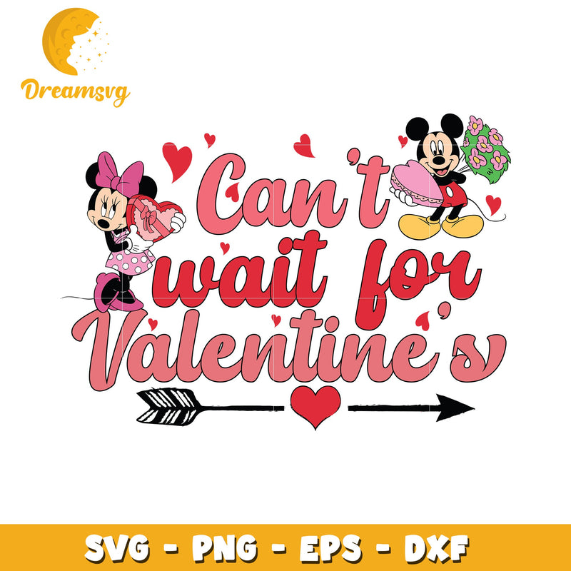 Valentines Day SVG Design Featuring Mickey and Minnie Mouse Love