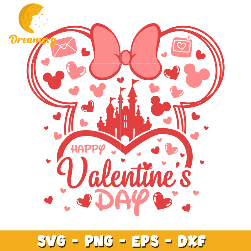 Valentines Day SVG Minnie Mouse Castle