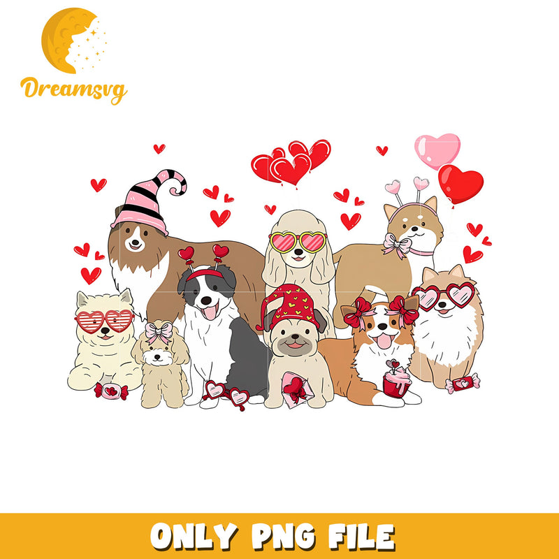 Valentines Dogs PNG Cute Puppies