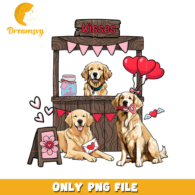 Valentines Golden Retriever PNG