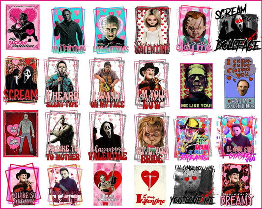 24+ Horror Valentine bundle, Valentine's day PNG, Valentine sublimation Design Digital Download VLT30122202