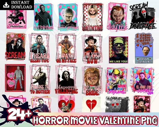 24+ Horror Valentine bundle, Valentine's day PNG, Valentine sublimation Design Digital Download VLT30122202