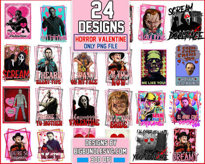 Version 2 - 24+ Horror Valentine bundle, Valentine's day PNG, Valentine sublimation Design Digital Download VLT30122202
