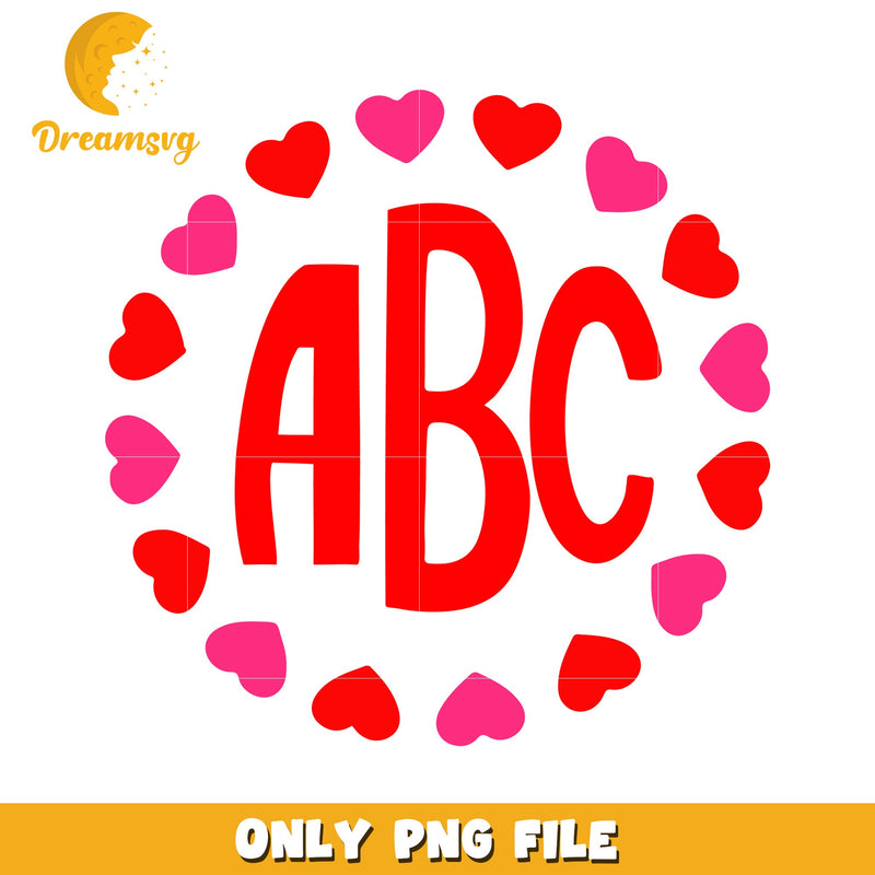 Valentines Monogram ABC PNG