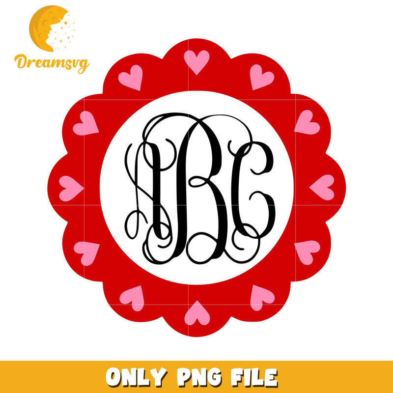 Valentines Monogram PNG Design