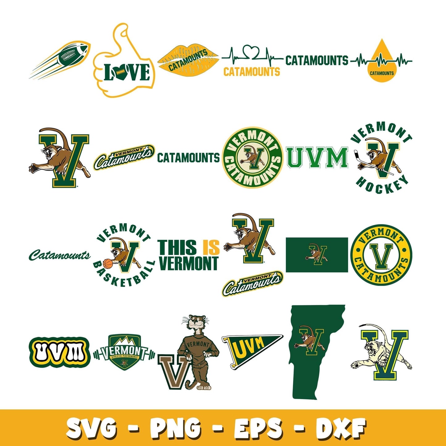 Logo Vermont Catamounts  Bundle svg, Vermont Catamounts  logo svg, ncaa svg