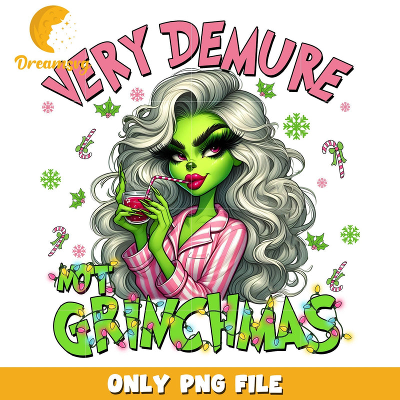 Very demure not grinchmas png, female grinch cartoon png