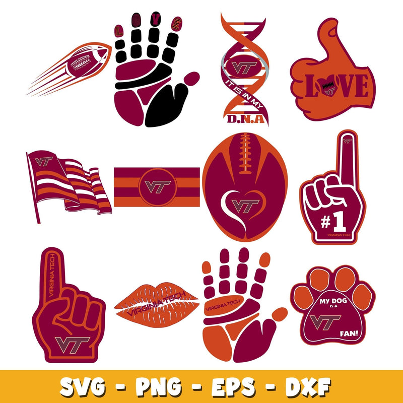 Virginia Tech Football  Bundle svg, Virginia Tech logo svg, ncaa svg