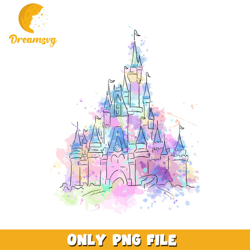 Watercolor Castle PNG Download