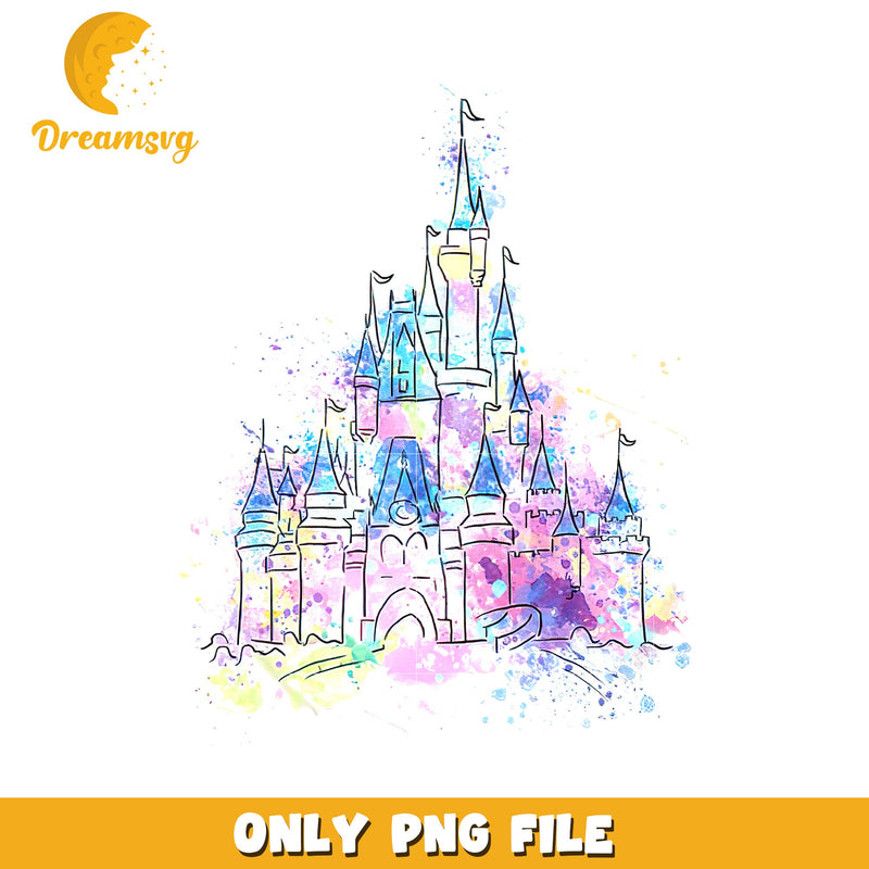 Watercolor Disney Castle PNG