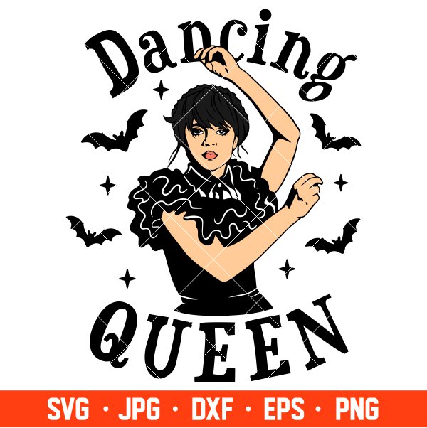 Wednesday Addams Dancing Queen Svg, Jenna Ortega Svg, Addams Family Svg, Nevermore Academy Svg, Cricut, Silhouette Vector Cut File