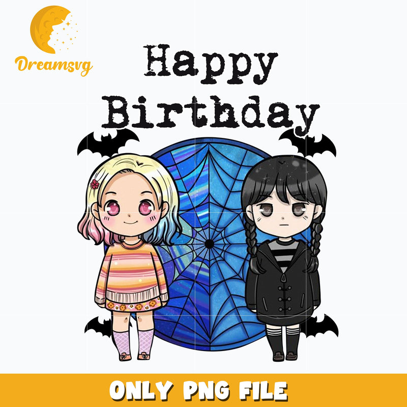 Wednesday Addams Happy Birthday png, png, digital download.