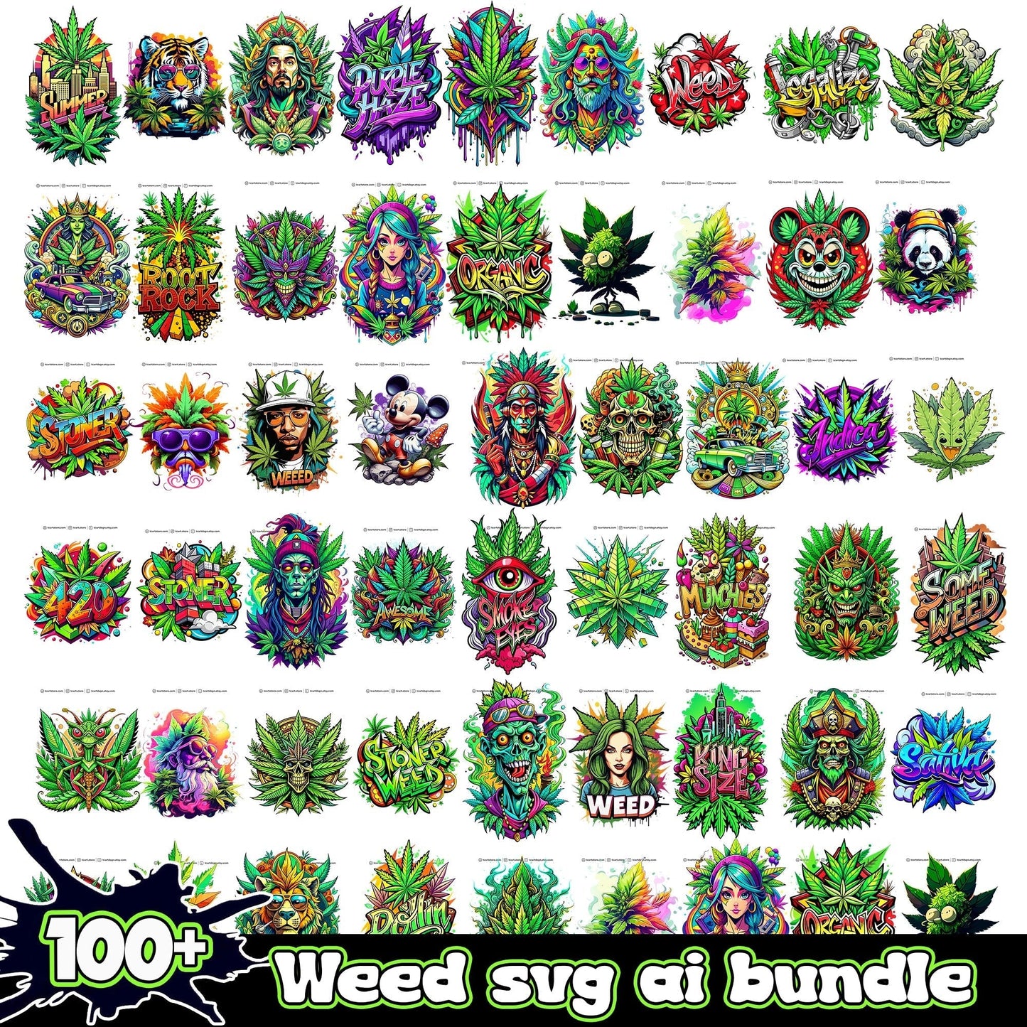 Weed Bundle AI 100+ PNG