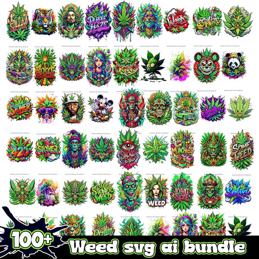 Weed Bundle AI 100+ PNG