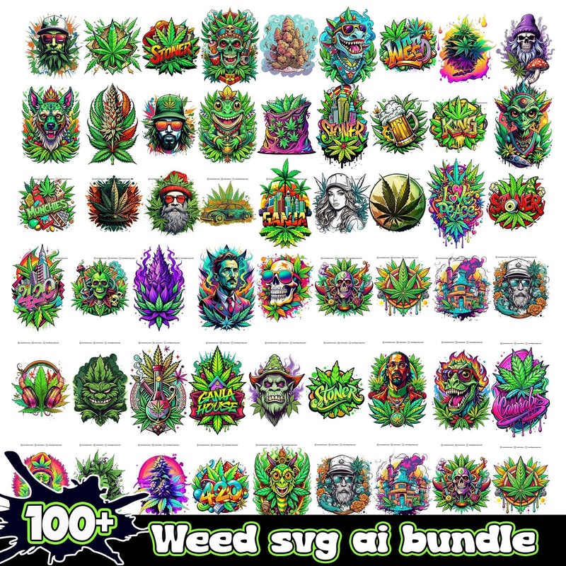 Weed Bundle AI 100+ PNG