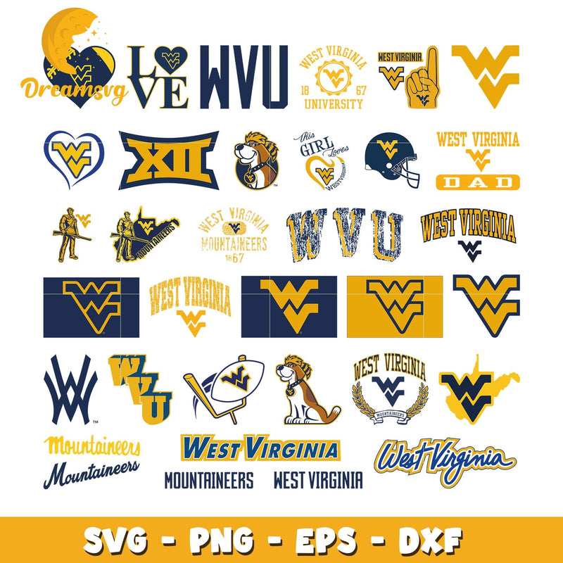 West virginia university logo bundle svg, west virginia logo svg