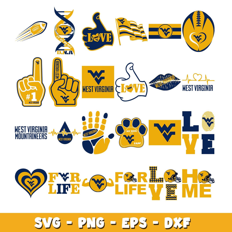 West Virginia Football  Bundle svg, West Virginia logo svg, ncaa svg