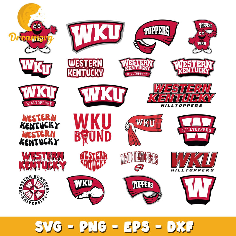 Western kentucky hilltoppers logo bundle svg, western kentucky svg