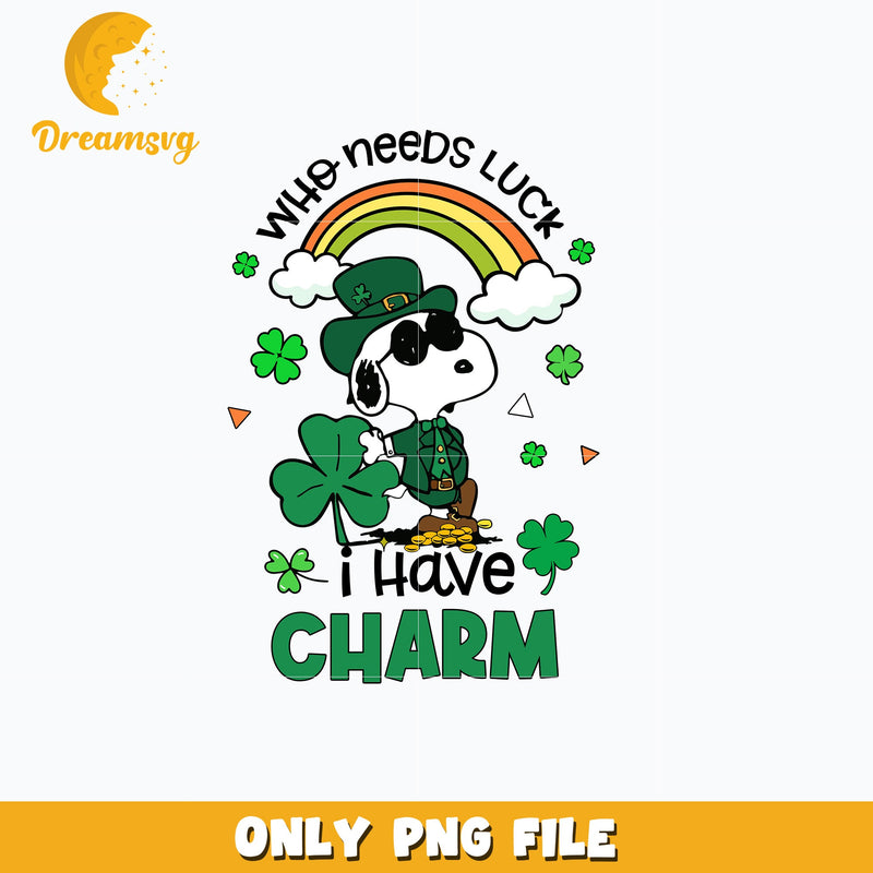 Snoopy who need luck patrick's day Png