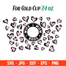 Wife Mom Boss Leopard Hearts Full Wrap Svg, Starbucks Svg, Coffee Ring Svg, Cold Cup Svg, Cricut, Silhouette Vector Cut File