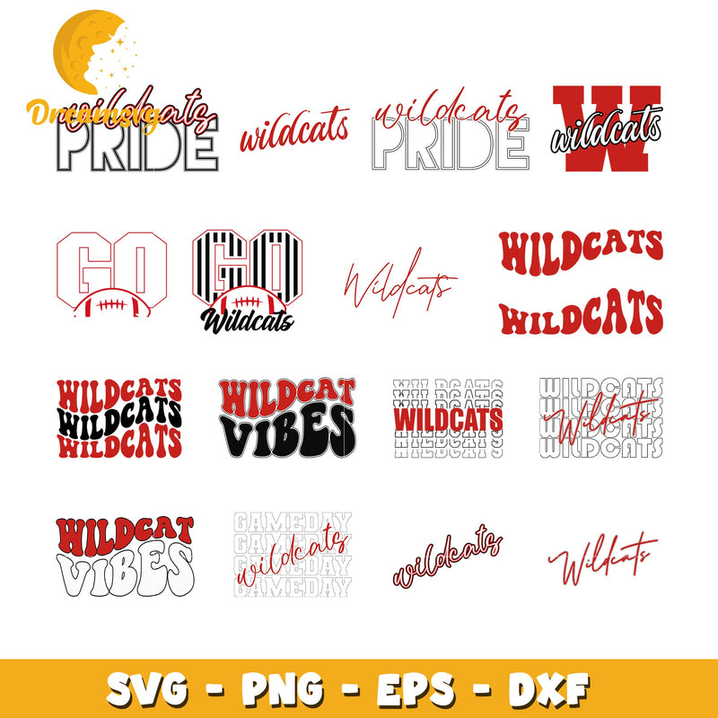 Wildcats vibes logo design bundle svg, wildcats logo svg