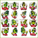 Cute Boujiee Grinch wine Png, Christmas Grinch Png
