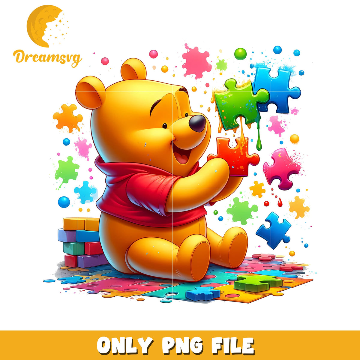 Winnie the pooh autism png, pooh character png, autism awareness png
