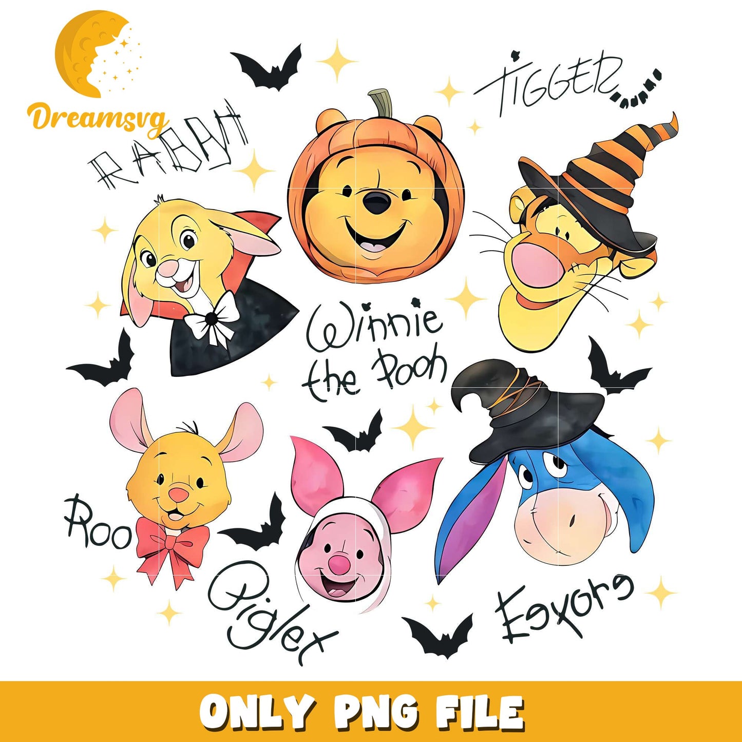 Winnie the pooh png, halloween eve png, halloween ends png