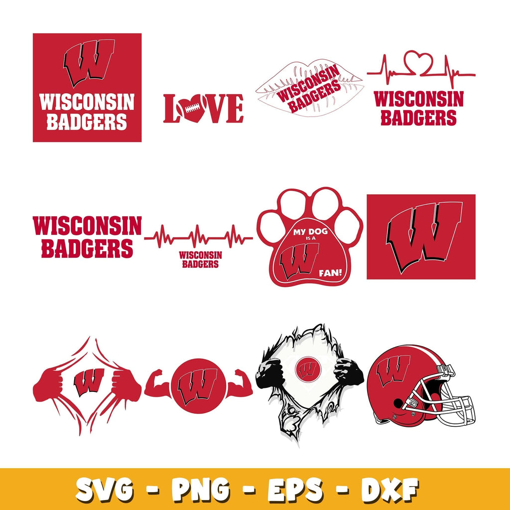 Wisconsin Forward Logo Wisconsin Football logo Bundle svg, Wisconsin logo svg, ncaa svg
