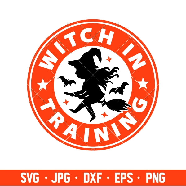 Witch In Training Starbucks Svg, Halloween Svg, Coffee Svg, Witch Svg, Cricut, Silhouette Cut File