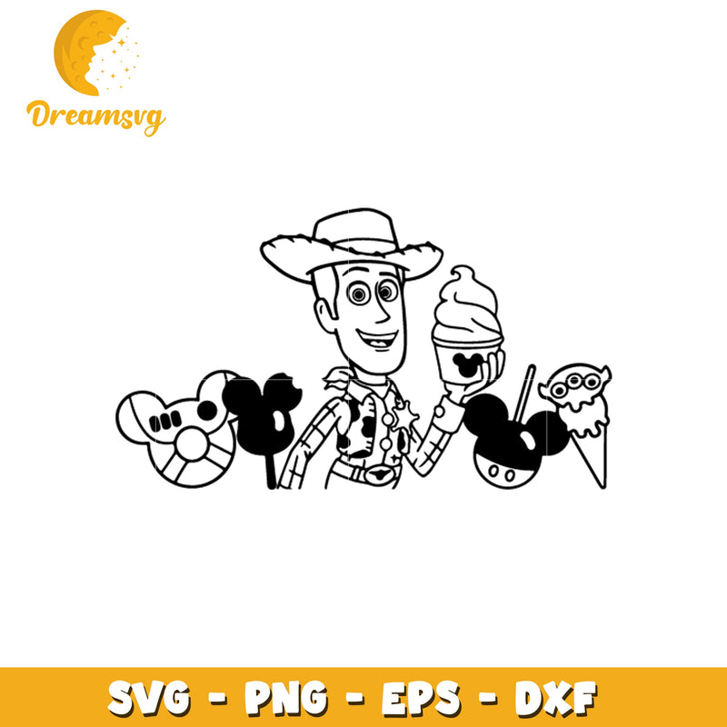 Woody toy story snack svg, woody svg, disney character svg