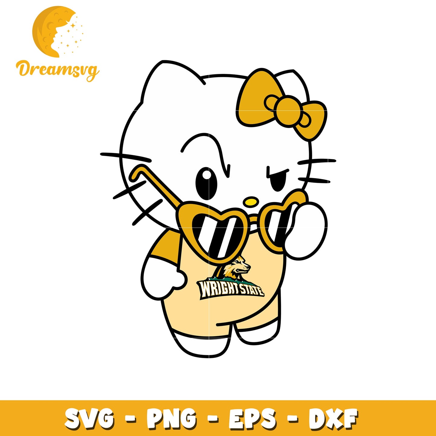 Wright State Cartoon Character SVG Design File