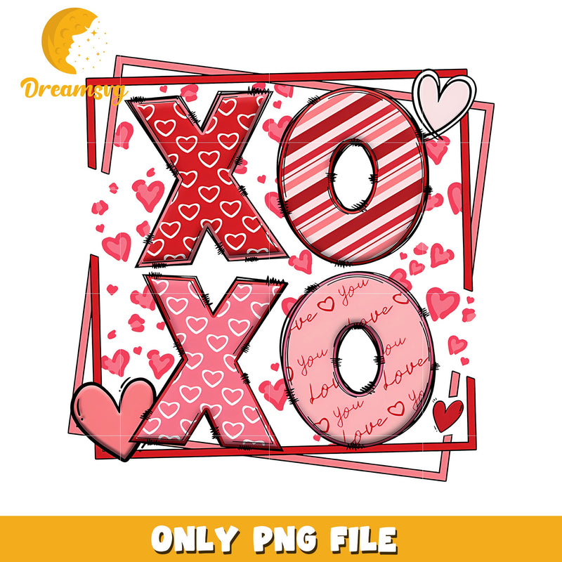 XOXO Valentines PNG Design